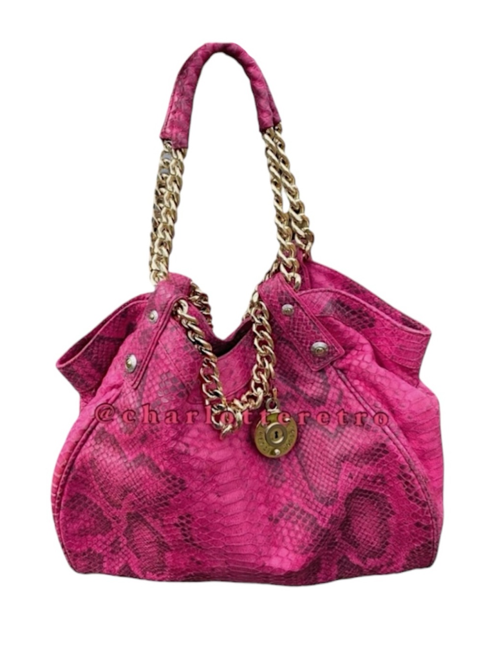 $550 Henri Bendel • Pink Milliner Snake Shopper